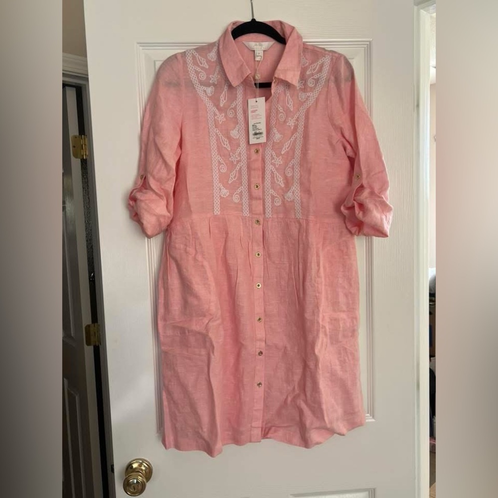 NWT - Sharla Dress in Sorbet Pink x Resort White, Size Small